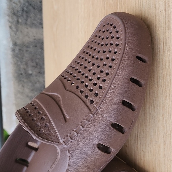 FLOATERS Shoes Men's Sz 9 Waterproof Vented Driving Loafers Brown - Picture 6 of 10